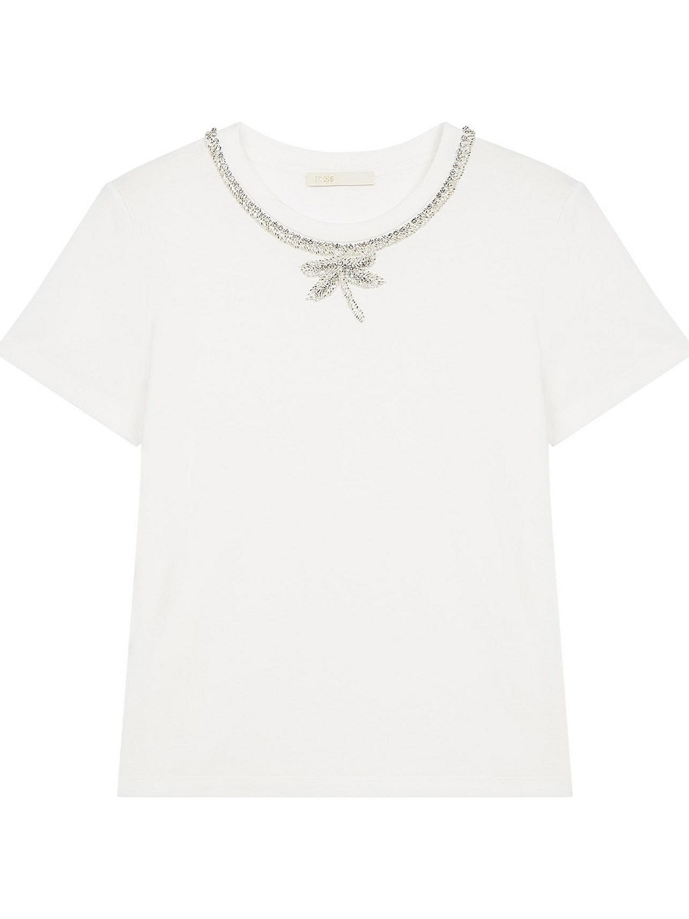 Maje Topal rhinestone collar cotton T-shirt